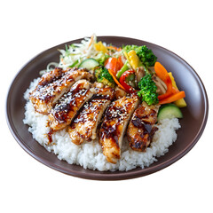 Teriyaki chicken rice bowl with vegetables a delicious Asian meal