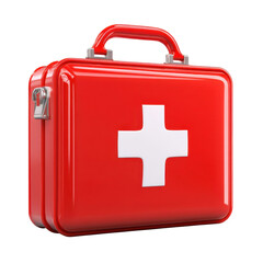 First Aid Kit Emergency Medical Box Healthcare Safety Equipment Supplies on transparent background