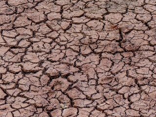 Risse im ausgetrockneten Lehmboden