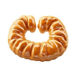 Shiny delicious caramel sweet treat isolated Gummy caramel texture food on transparent background
