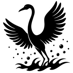 Obraz premium flamingo taking off from the water