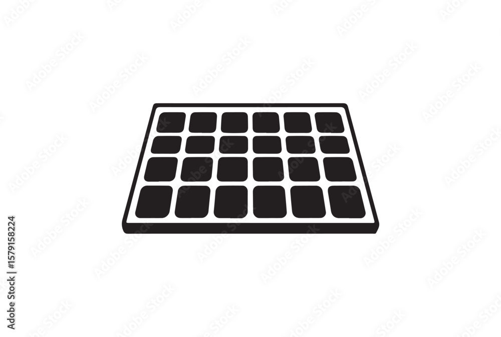 Poster black grid of squares with rounded corners isolated on white background