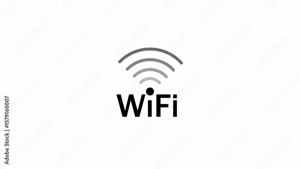 Poster minimalist wifi icon design representing wireless internet connectivity and network signal strength