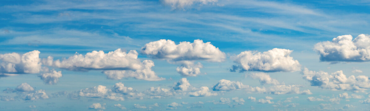 Sky with clouds. Cloudy skyscape background. Cloudscape sky background. Cloud in the sky. Background with cloud. Gloomy sky with overcast clouds. Skyscape and cloudscape. Rolling clouds