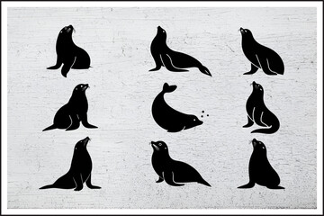 Underwater Grace,
Monochrome Marine Life,
Seal Silhouette Dive
