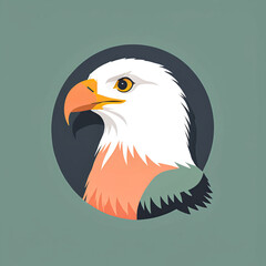 Fototapeta premium Modern minimalist icon of eagle, geometric Scandinavian-style silhouette, elegant and nature-inspired design for branding or decor
