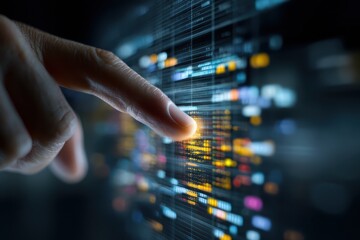 Interactive Digital Touch on Data Display with Glowing Visual Elements