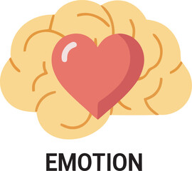 A stylized brain with a heart nestled within, symbolizing the connection between emotion and intellect.