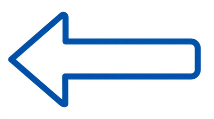 Simple icon, a blue outline vector of an arrow pointing up and to the right