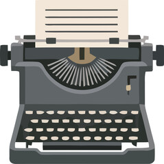 Vintage typewriter with paper, ready for writing, showcasing classic design and functionality.