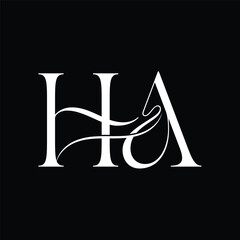 Initial letter HA logo design 