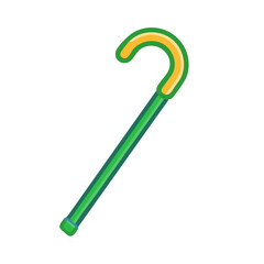 Stylized Green and Yellow Walking Stick Illustration for a Simple Design