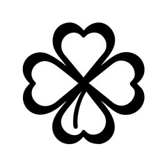 A bold stylized four leaf clover illustration invoking feelings of luck