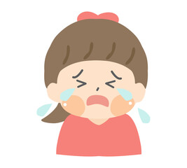 泣いている幼い女の子のイラスト