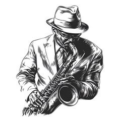 man with saxophone