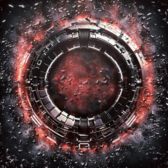 Letter O. High-tech burning alphabet in cyberpunk style. Perfect for any futuristic design.