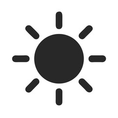 Simple Black and White Representation of the Sun with Rounded Rays