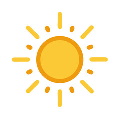 Stylized sun with rounded rays, representing warmth and bright weather conditions