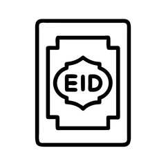 Simple graphic design of Eid greeting on a rectangular background