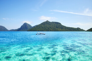 Bohey Dulang Island in the Tun Sakaran Marine Park, Sabah, Borneo, Malaysia.