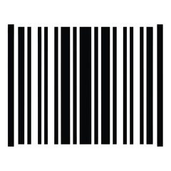 Barcode Black Vertical Stripes of Varying Widths on White Design