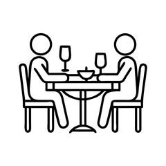 A minimal art of couple having a dinner or date together