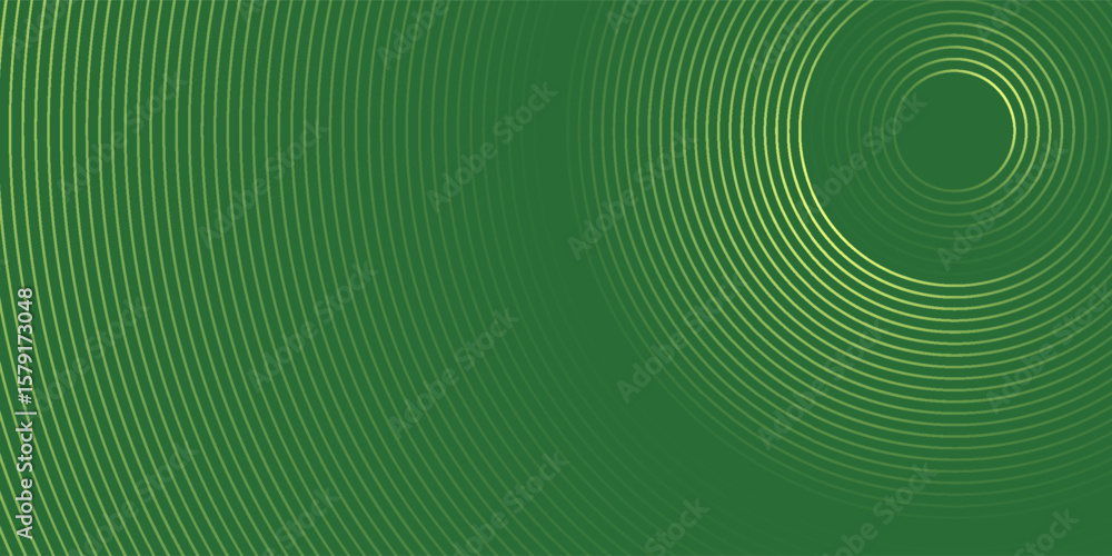 Poster abstract modern bright green gradient background with glowing neon circle lines element and halftone