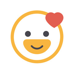 Loving Smiley Face with Heart Emoji Illustrating Affection and Happiness