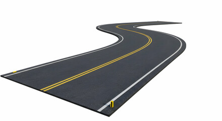 Winding Road to Success Business Journey Asphalt