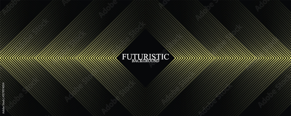 Aufkleber 3d black yellow techno abstract background overlap layer on dark space with glowing lines decoration