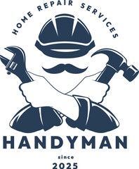 Home repair service handyman emblem