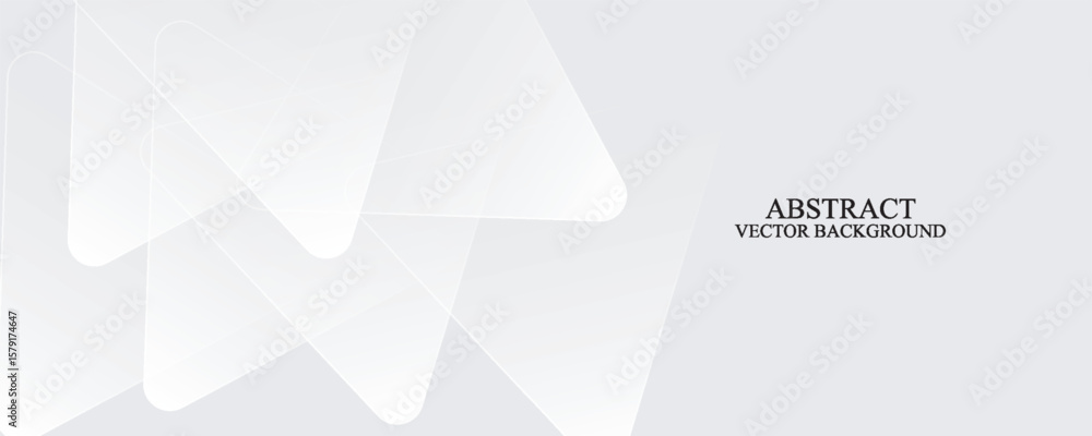 Poster 3d white geometric abstract background overlap layer on bright space with rounded triangles effect d