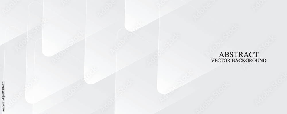 Aufkleber 3d white geometric abstract background overlap layer on bright space with rounded triangles effect d