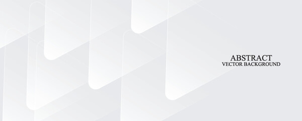 3D white geometric abstract background overlap layer on bright space with rounded triangles effect decoration. Graphic design element modern style concept for banner, flyer, card, cover, or brochure