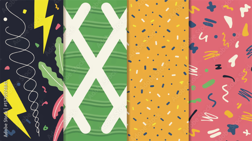 Poster vibrant abstract shapes and patterns background