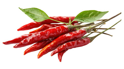 Thai chili used as food styling prop, isolated on white background
