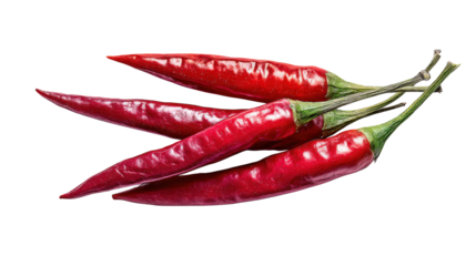 Thai chili used as food styling prop, isolated on white background