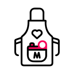 Cute cooking apron with a heart and pocket, perfect for baking and kitchen fun