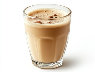 Creamy latte in a glass. Perfect for cafe menus, websites, and food blogs. Ideal for advertising and branding.