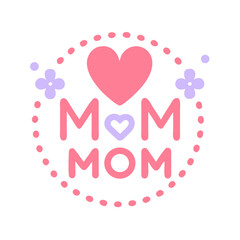Cute design for Mother's Day with heart and pastel colors