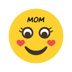 A Cute Yellow Smiley Face for Mothers Day with Heart Cheeks