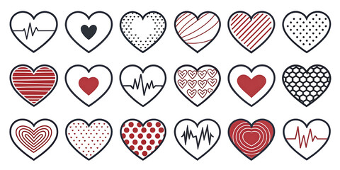 Decorative Heart Vectors A Variety of Stylized Heart Designs for Valentine's Day and Love-Themed Projects