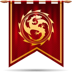 Fire dragon heraldic flag