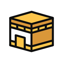 Stylized Depiction of the Kaaba, a Revered Islamic Landmark