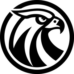 A Hawk, Falcon, Eagle Bird illustration mascot Hawks, Falcons, Eagles Bird sports team animal or an icon emblem branding concept.