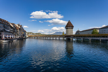 Chapel bridge, kapellbruck in lucerne, switzerland