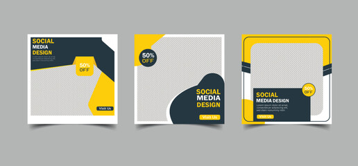 A set of social media posts and an Instagram banner template