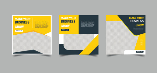 A set of social media posts and an Instagram banner template