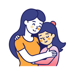A tender moment Mother embracing child with love and support illustration