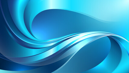 Blue abstract background consisting of smooth and soft wavy shapes.